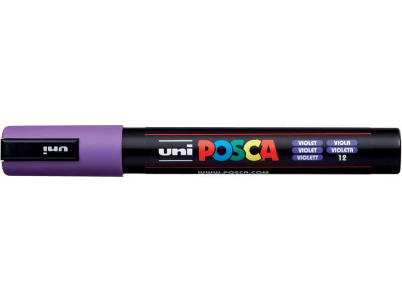 Marcatore a tempera POSCA Uni-Ball punta tonda 1,8-2,5 mm bianco M PC5M BI  a soli 4.09 € su
