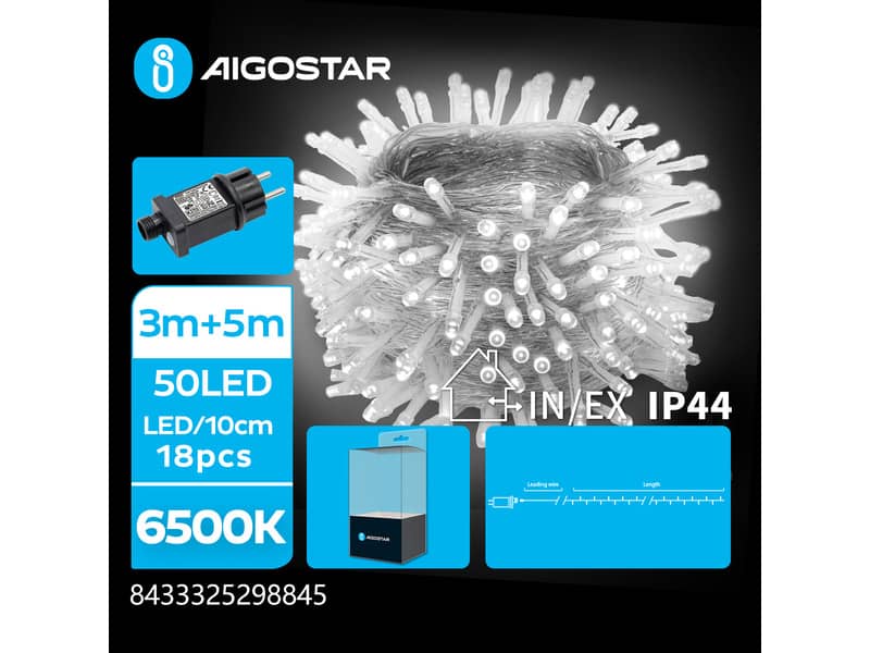 AIGOSTAR - B10301TYR - Striscia led a basso voltaggio 5 m luce calda -  8433325203771