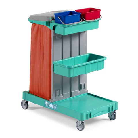 TTS - ML100B0A0000 - Carrello porta rifiuti per raccolta differenziata  magic line basic 100b verde - doppio - 8011706142699