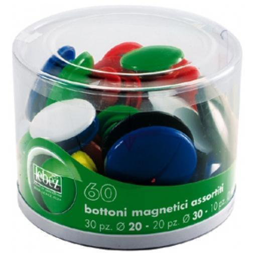 Bottoni Magnetici 30 Mm Blist.12 Pz - Blister Colori Assortiti di Lebez