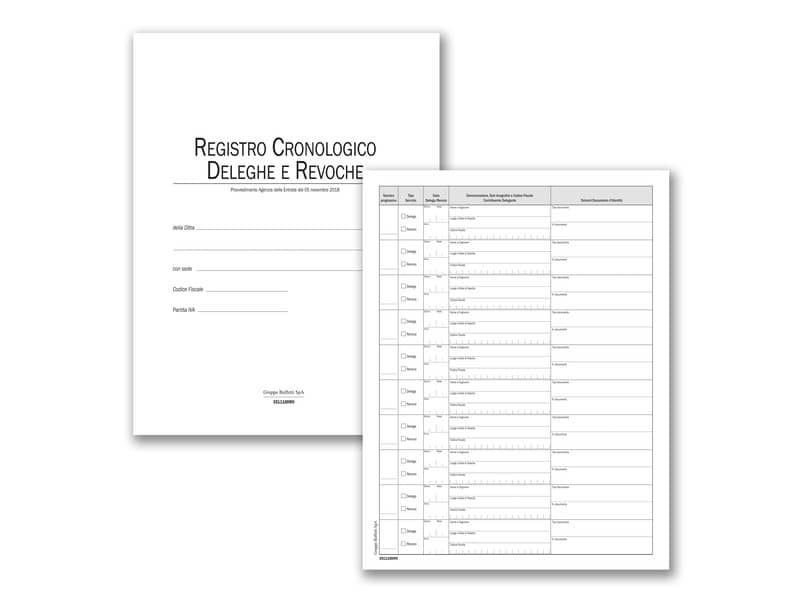 Registro corrispettivi registratori di cassa data ufficio - 48 fogli  31x24,5 cm DU138610000 - ArcoUfficio