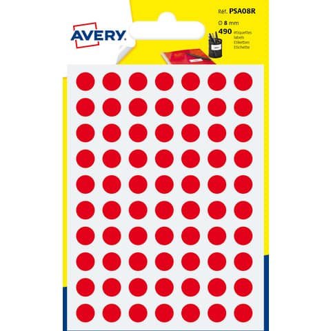 AVERY - J4881-20 - Badge adesivi per tessuti rotondi ø 65 mm - 8