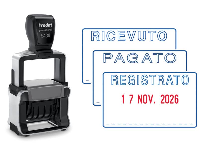 Timbro autoinchiostrante con testo RICEVUTO Trodat PROFESSIONAL