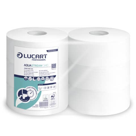 518 Carta igienica mini jumbo 2 veli Aquastream 150 metri - rotoli Lucart  Professional 150 mt - 812223J (conf.12) 36.89 - Pulizia e Igiene -  LoveOffice®