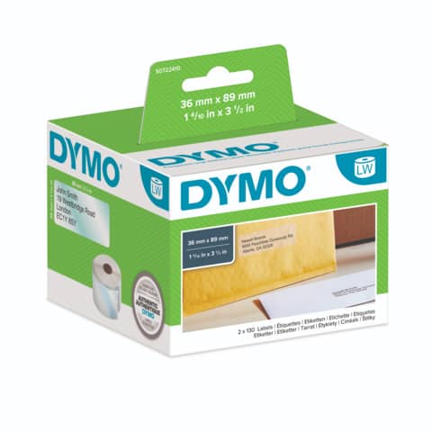 Rotolo da 500 etichette Dymo LabelWriter indirizzi 54x25 mm bianco