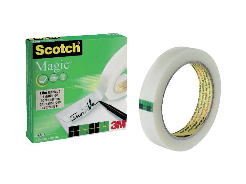 SCOTCH® - 7100044086 - Nastro adesivo magic™ più verde 19 mm x 30 m  trasparente opaco 9-1930r - Confezione risparmio da 2 PZ - 051141405995