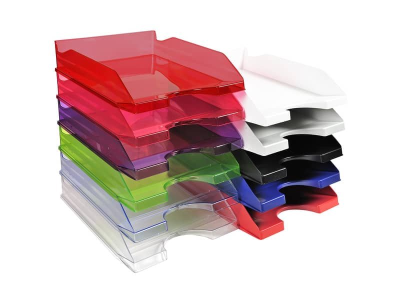 Set di 4 vaschette portacorrispondenza Exacompta multicolore trasparenti