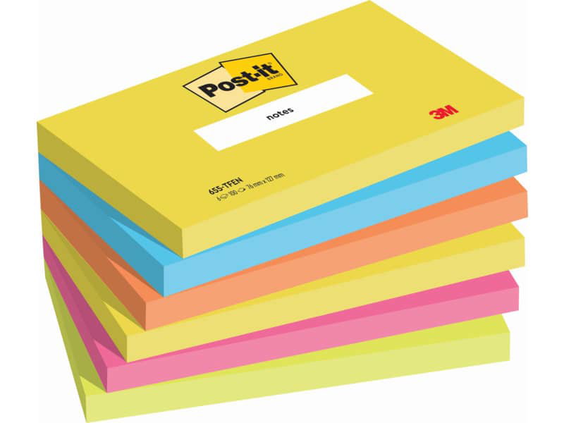 Foglietti Post-it® Notes a righe assortiti pastello conf. 6 blocchetti da  100 ff - 630.6PK