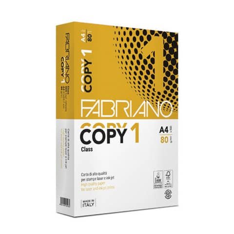 Carta per fotocopie A3 Fabriano COPY 1 bianco A3 42x29,7 cm 80 g/mq risma  da 500 fogli - 42029742 a soli 10.94 € su