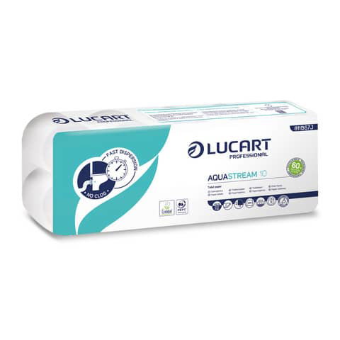 Carta igienica Lucart Eco 10 2 veli 10 rotoli da 200 strappi - 811438P a  soli 4.5 € su