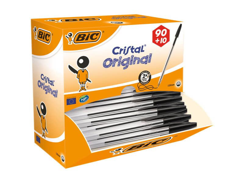 Penna a sfera BIC Cristal Grip M 1 mm nero 889984 (Conf.20) - Bic -  Cartoleria e scuola