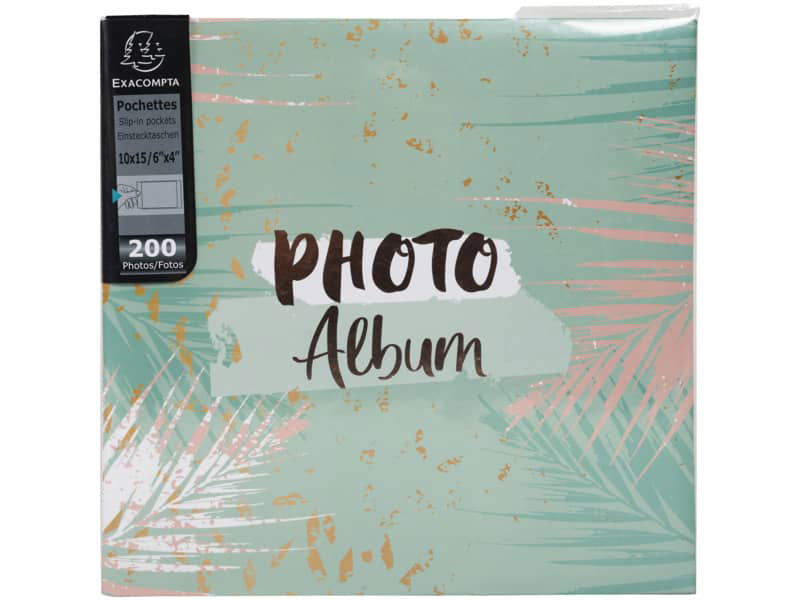 Album portafoto con tasche per 300 foto Exacompta Pastel Tropic - 22,5x32,5  cm rosa - 62223E a soli 15.05 € su