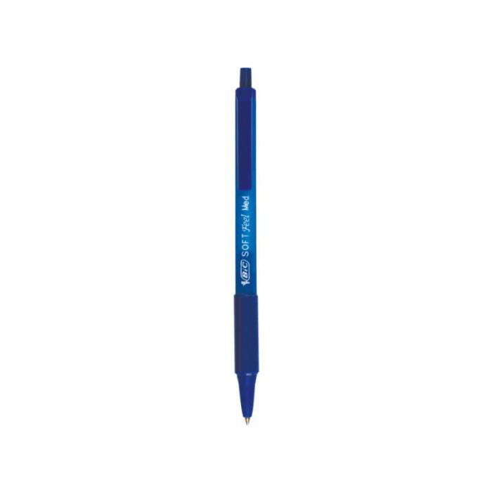 Penna a sfera a scatto BIC SoftFeel Clic Grip M 1 mm blu Conf. 12 pezzi -  837398 a soli 13.08 € su