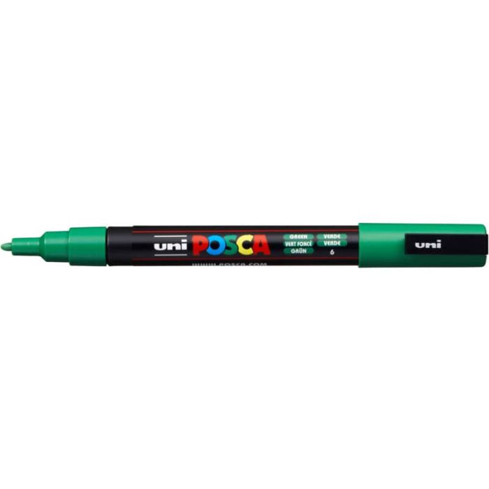 Marcatore a tempera POSCA Uni-Ball punta tonda 0,9-1,3 mm verde scuro M  PC3M V a soli 3.57 € su