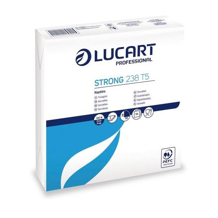 Tovaglioli di carta Lucart Strong 238 T5 2 veli Conf. da 50 pezzi - 832122  a soli 1.74 € su