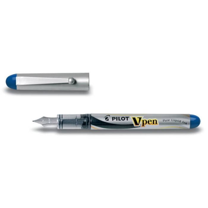 Penna stilografica usa e getta Pilot V-Pen Silver M blu tratto 0,5 mm 007571  a soli 5.14 € su