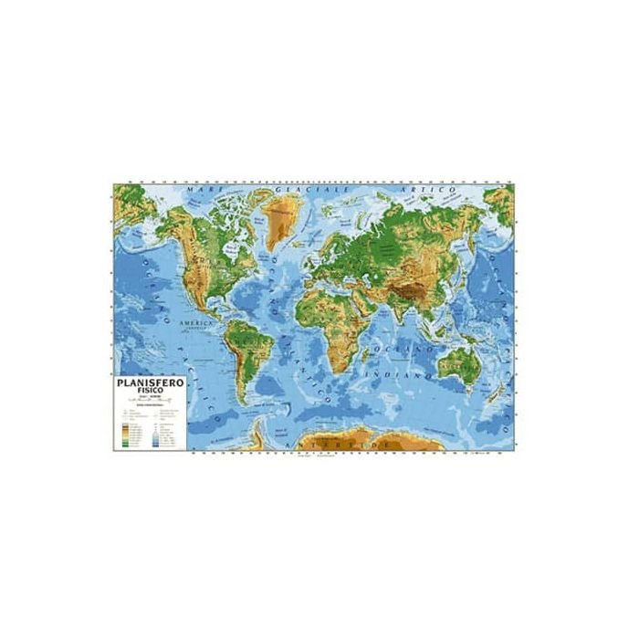 Carta geografica plastificata - 100x140 cm CWR planisfero 06997 a soli  35.22 € su
