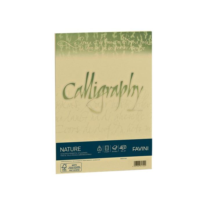 Carta Calligraphy Pergamena - A4 - 90 gr - naturale 06 - Favini - con