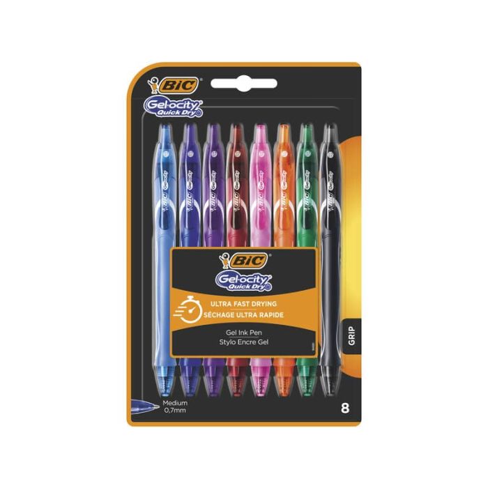 Penna gel a scatto BIC Gelocity Quick Dry 0,7 mm assortiti Conf. 8 pezzi -  964770 a soli 32.12 € su