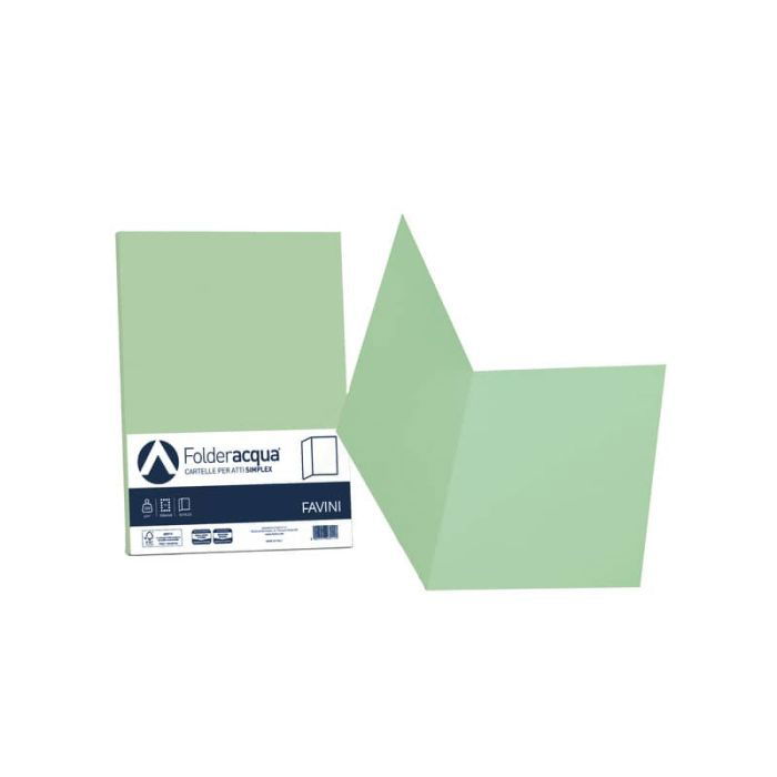 Cartellina semplice Favini FOLDER S cartoncino Simplex Luce&Acqua 200 g/m²  25x34cm verde 09 conf.50 - A50P664 a soli 15.02 € su