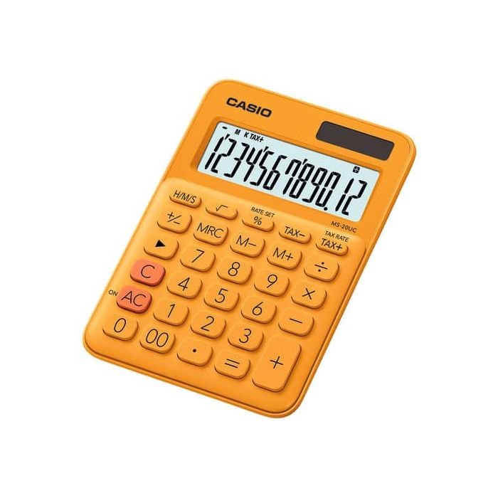 Calcolatrice da tavolo CASIO solare o batteria - 12 cifre - Arancio  MS-20UC-RG a soli 18.63 € su
