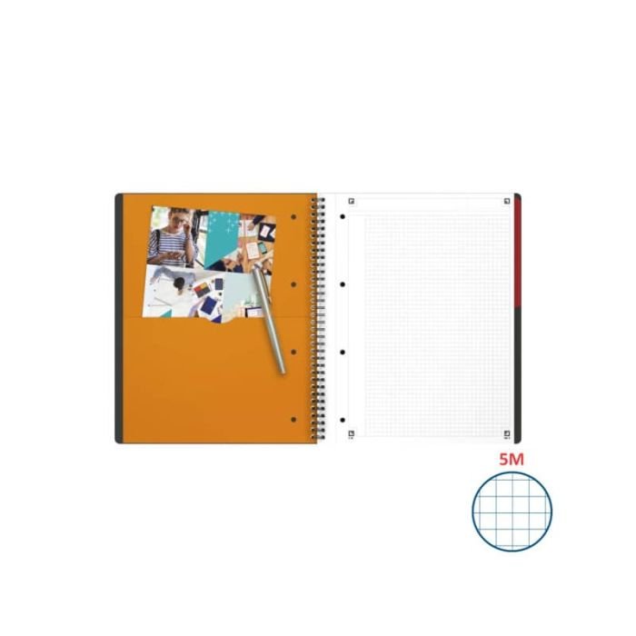 Quaderno spiralato OXFORD International Activebook Maxi A4+ grigio/arancio quadretti  5 mm - 100104329 a soli 14.07 € su