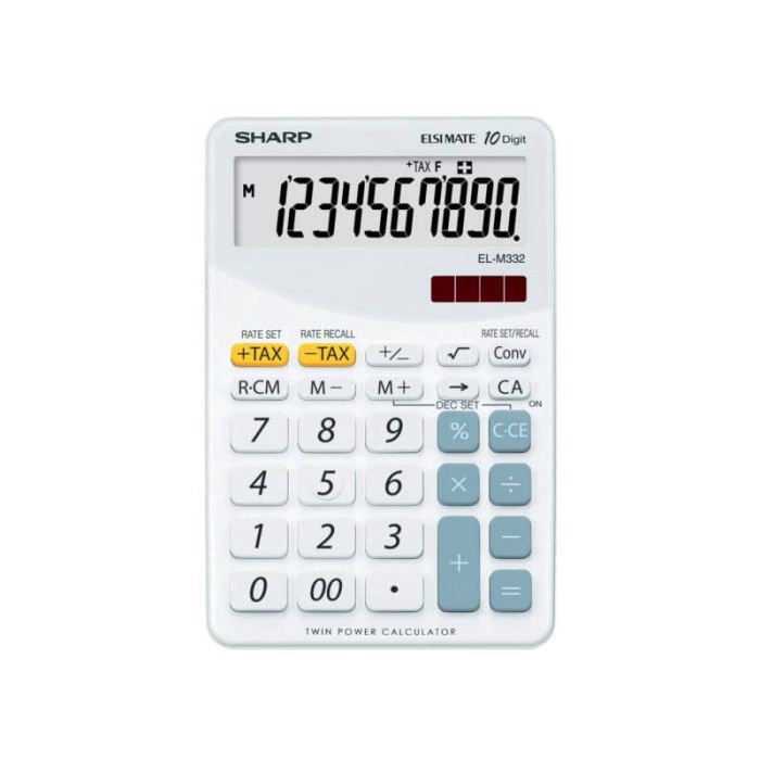 Calcolatrice da tavolo a 10 cifre SHARP con ampia varietà di funzioni  bianco SH-ELM332BWH a soli 16.25 € su