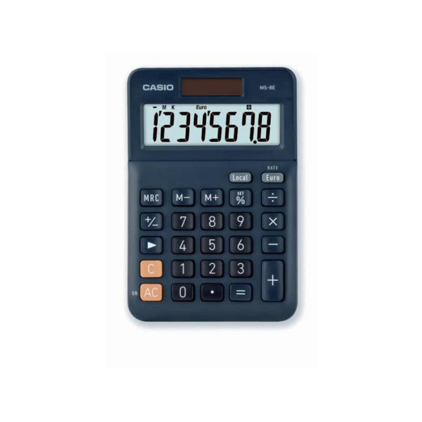 Calcolatrice da tavolo CASIO Extra Big LC solare e batteria display 8 cifre  - blu - MS-8E-W-EP a soli 11.3 € su