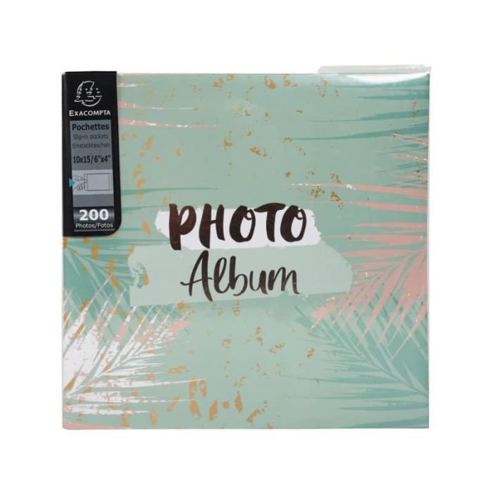 Album portafoto con tasche per 200 foto Exacompta Pastel Tropic 22,5x22 cm  - verde - 62222E a soli 10.96 € su