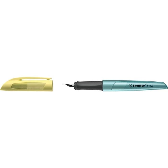 Penna stilografica Stabilo Flow Cosmetic - 0,5 mm - inchiostro blu - fusto  giallo/azzurro metallizzato - 5072/5-41 a soli 14.21 € su