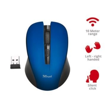Mouse wireless Trust Mydo Silent Click blu - 21870