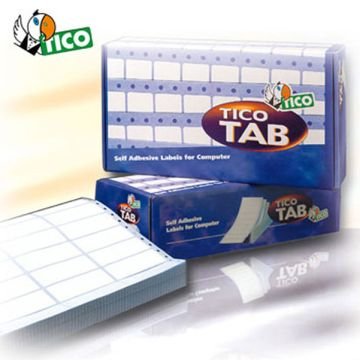 Etichette bianche a modulo continuo TICO Tab 1 corsia 100x23,5 mm 500 fogli - TAB1-1002