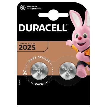 Batterie a moneta al Litio 3V. Blister da 2 pile. Duracell litio 2025 DU21B2
