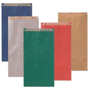 Sacchetti in carta Multicolor 8x16 + 2,5 cm conf. 100 pz Rex-Sadoch tinte unite scure assortite - MLC02DAR