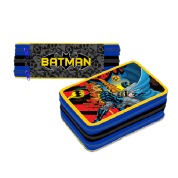 Astuccio Batman 3D  Completo 3 zip Accessori Scuola Marvel Con Colori Giotto