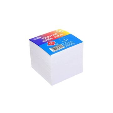 Blocco in carta bianca collato su 1 lato 90x90x90 mm - 800 fogli Memoidea white cube - 3290