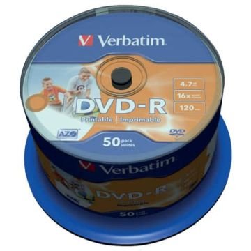 DVD-R Verbatim 16x 4.7 GB in confezione da 50 dvd - 43533