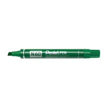 Marcatore permanente Pentel N60 punta a scalpello 3,9-5,7 mm verde N60-D