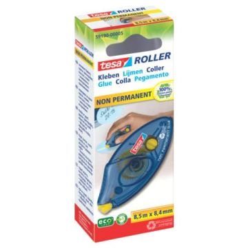 Colle roller tesa non permanente monouso ecoLogo 8,4 mm x 8,5 m trasparente - 59190-00005-03
