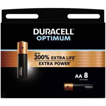 Batterie alcaline Duracell Optimum Stilo AA - MN1500 mAh - blister da 8 - DU0035-05000394137691
