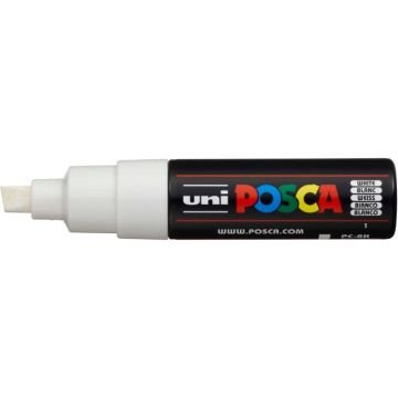 Marcatore a tempera POSCA Uni-Ball punta a scalpello 8 mm bianco M PC8K BI