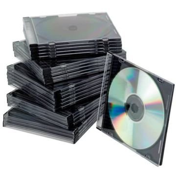 Porta CD/DVD Q-Connect Slim Case standard sp. 5 mm nero/trasparente conf. 25 pezzi - KF02210
