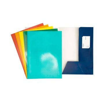 Cartelline a 2 lembi 4Mat 32x24 cm in cartoncino plastificato 300 g/m² blu conf. da 10 pezzi - 3760 01