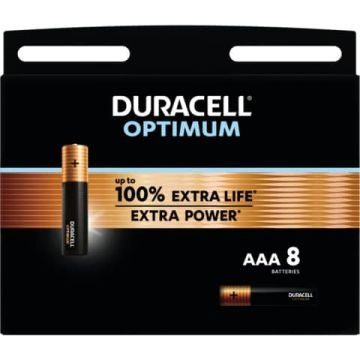 Batteria alcaline Duracell Optimum Ministilo AAA - MN2400 mAh - blister da 8 - DU0036-05000394137721