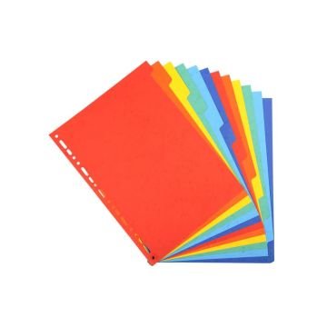 Intercalari in carta Exacompta 12 tasti colori vivaci cartoncino riciclato A4 220 g/mq - 2012E