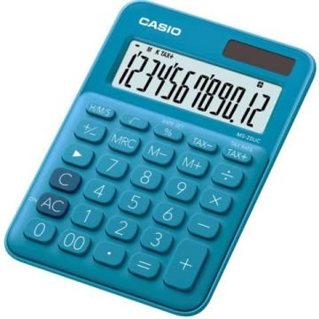 Calcolatrice da tavolo CASIO solare o batteria - 12 cifre - azzurro MS-20UC-BU