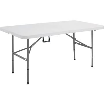 Tavolo rettangolare pieghevole Serena Group in polietilene bianco e base nera 152x76xH.74 cm - CZ152F