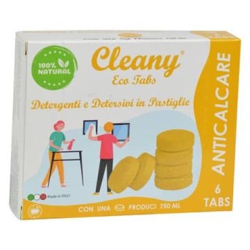 Anticalcare igienizzante in pastiglie CLEANY Eco tabs muschio giallo - conf. 6 pz - CLT300