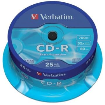 CD-R Extra Protection Verbatim 700 MB in confezione da 25 cd-r - 43432