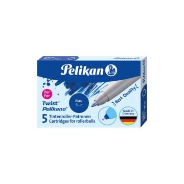 Cartucce di inchiostro Pelikan km/5 con punta roller blu astuccio da 5 - 943399